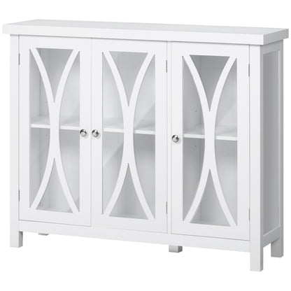Arc Pattern Sideboard Buffet - White
