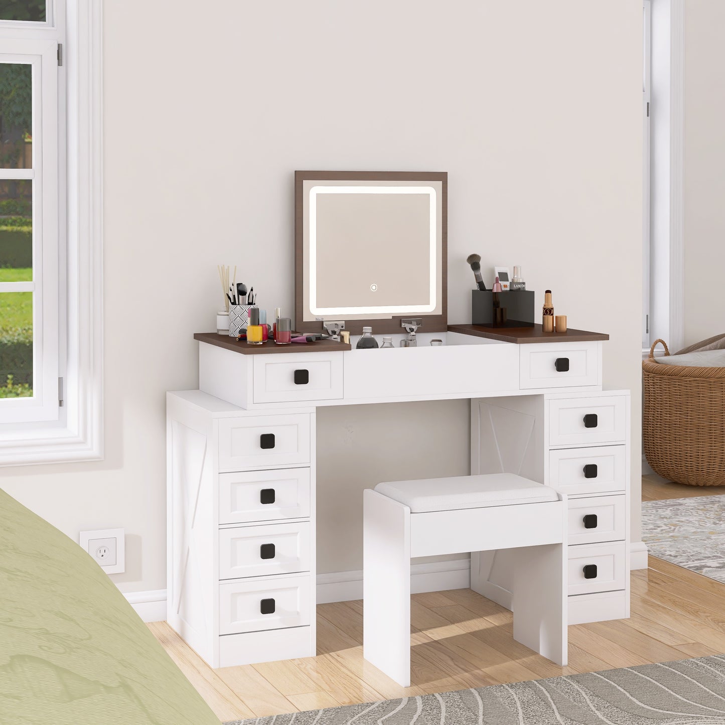 Cleo II Makeup Vanity Desk Set