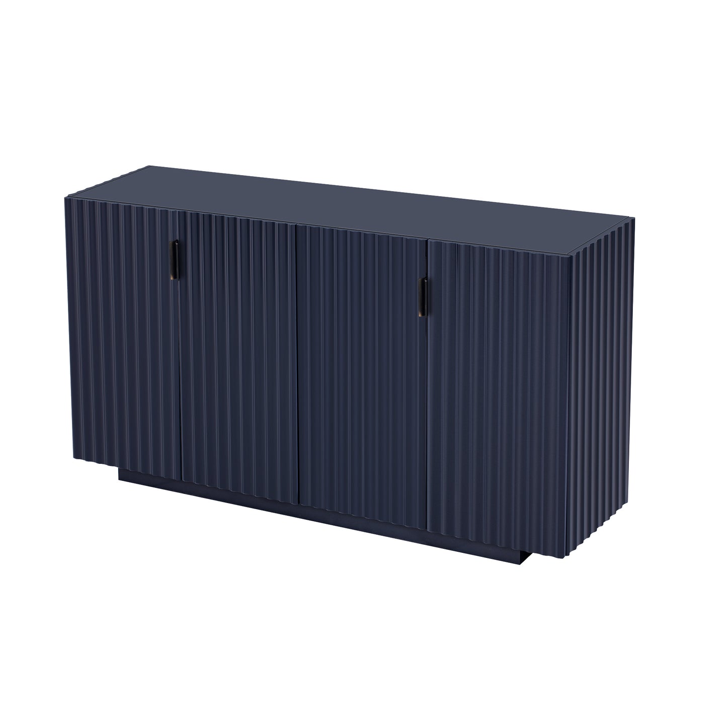 Lyons 4 Wavy Doors Ample Storage Space Sideboar - Navy Blue