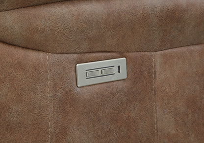 Luxurious Dual-Power Faux-Suede Recliner - Camel
