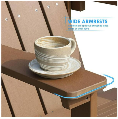 Aleta Patio Hips Plastic Adirondack Chair Lounger (2-Pack) - Brown