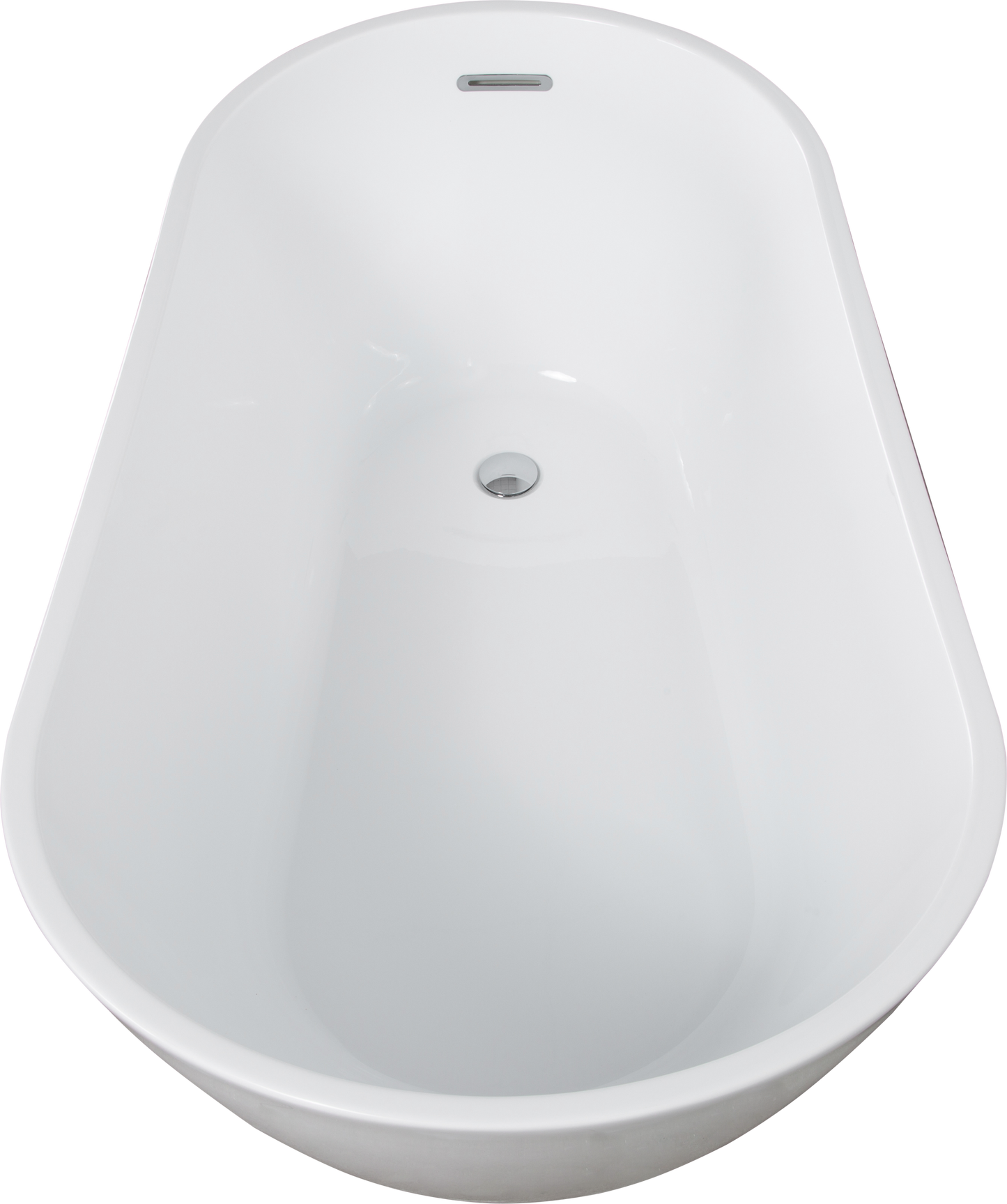 Kriss 59" Acrylic Freestanding Bathtub with Bottom Anti-Slip  - Gloss White