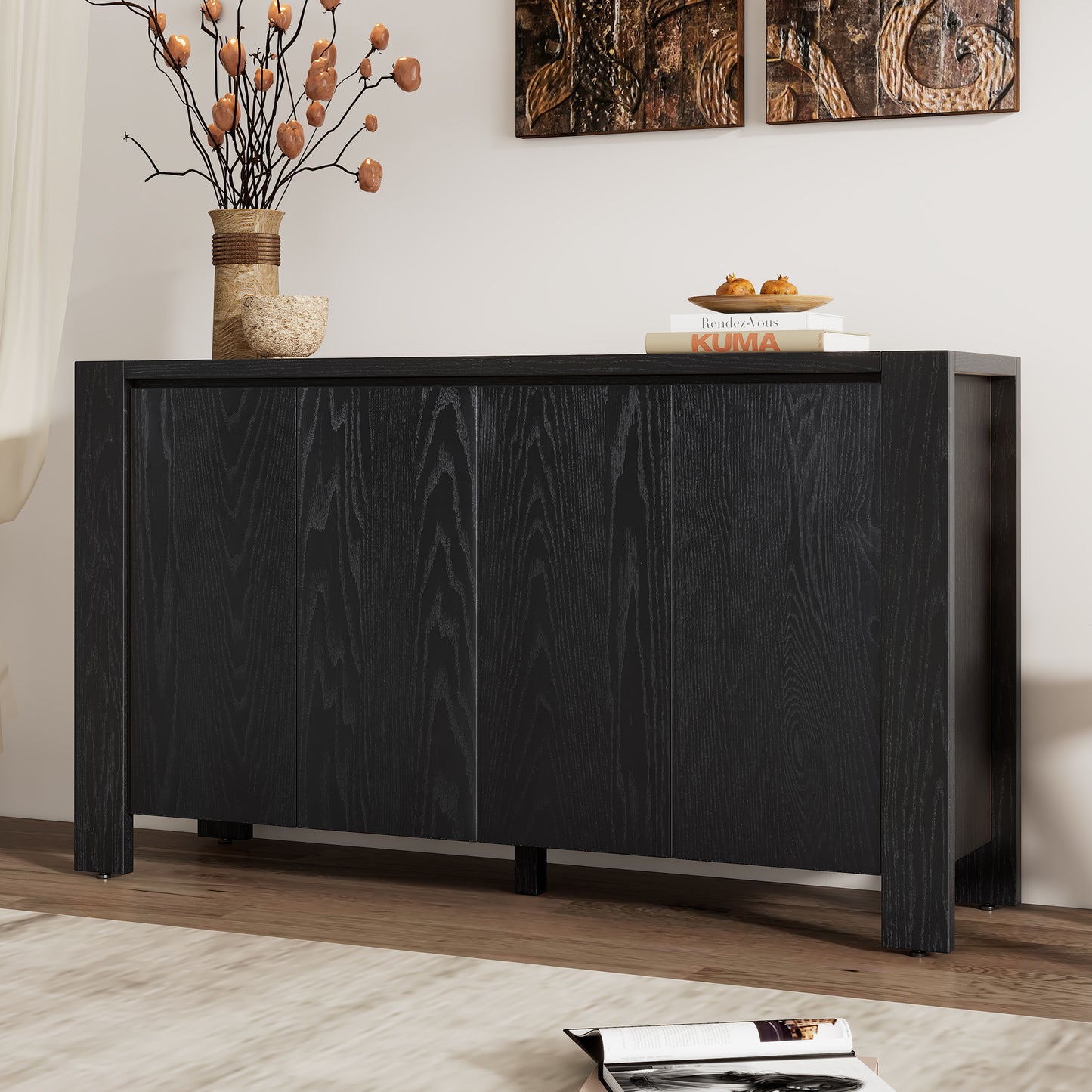 Cruz 4-door Sideboard - Black
