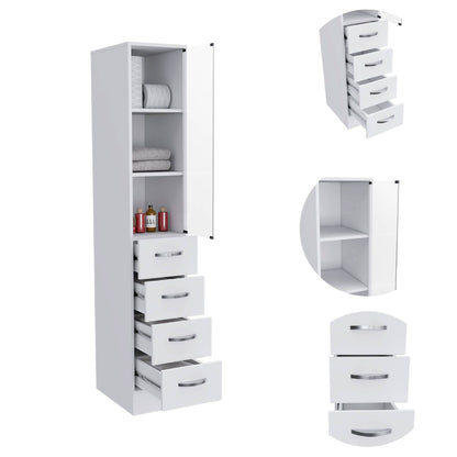 Haniger 3-Drawer 3-Shelf Linen Cabinet - White
