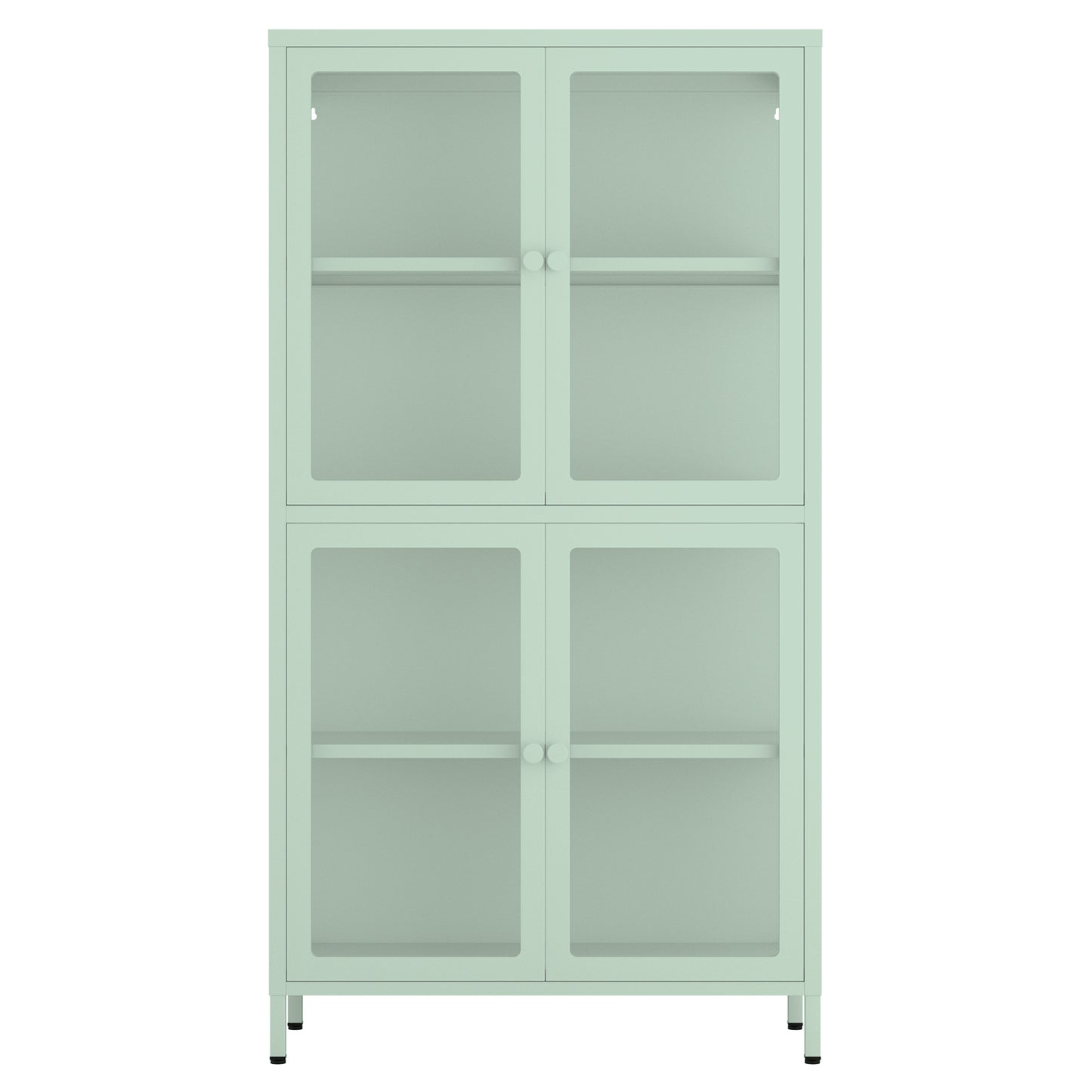 Hart Four Glass Door Storage Cabinet - Mint Green
