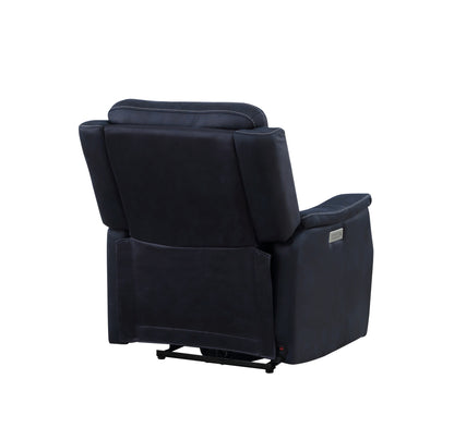 Clean Contemporary Dual-Power Recliner - Blue