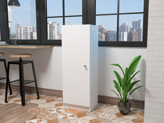 Belleria Single Door Pantry with 4 Shelves - White