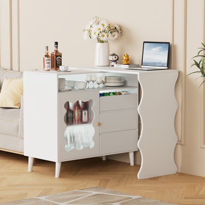 Pippa L-Shaped Modern Farmhouse Sideboard Buffet