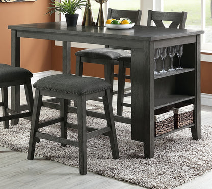 Cushion Seat Modern Contemporary Counter Stool - Grey Set of 2