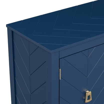 Briony Geometric Line Patterns Sideboard Buffet - Navy Blue