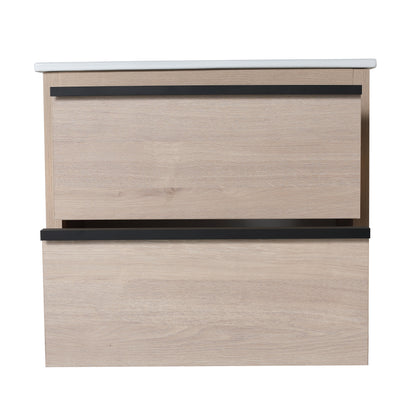 Bathroom Vanity with 2 Soft Close drawers and White Ceramic Basin