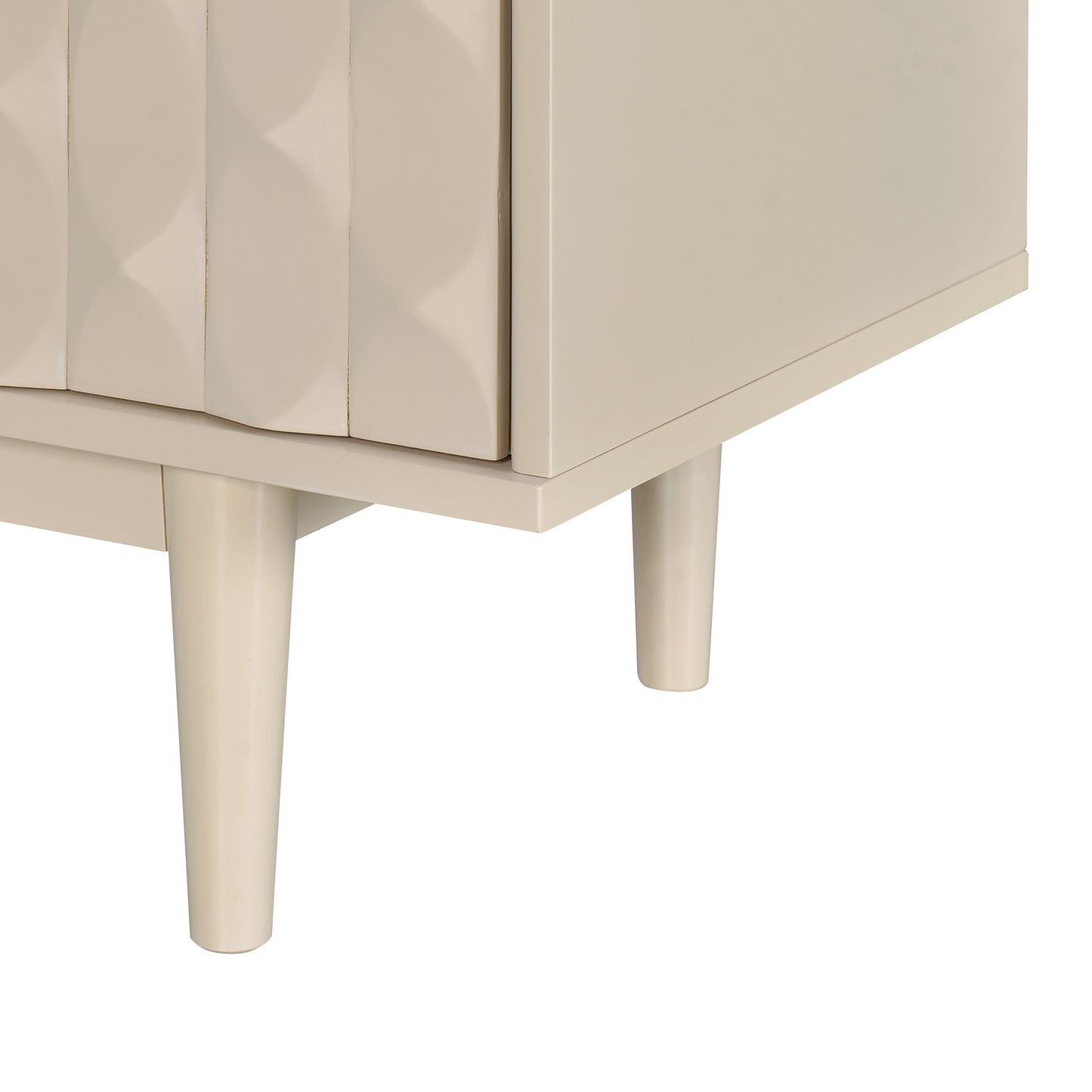 Celeste Convex Pattern Doors Sideboard Buffet - Almond