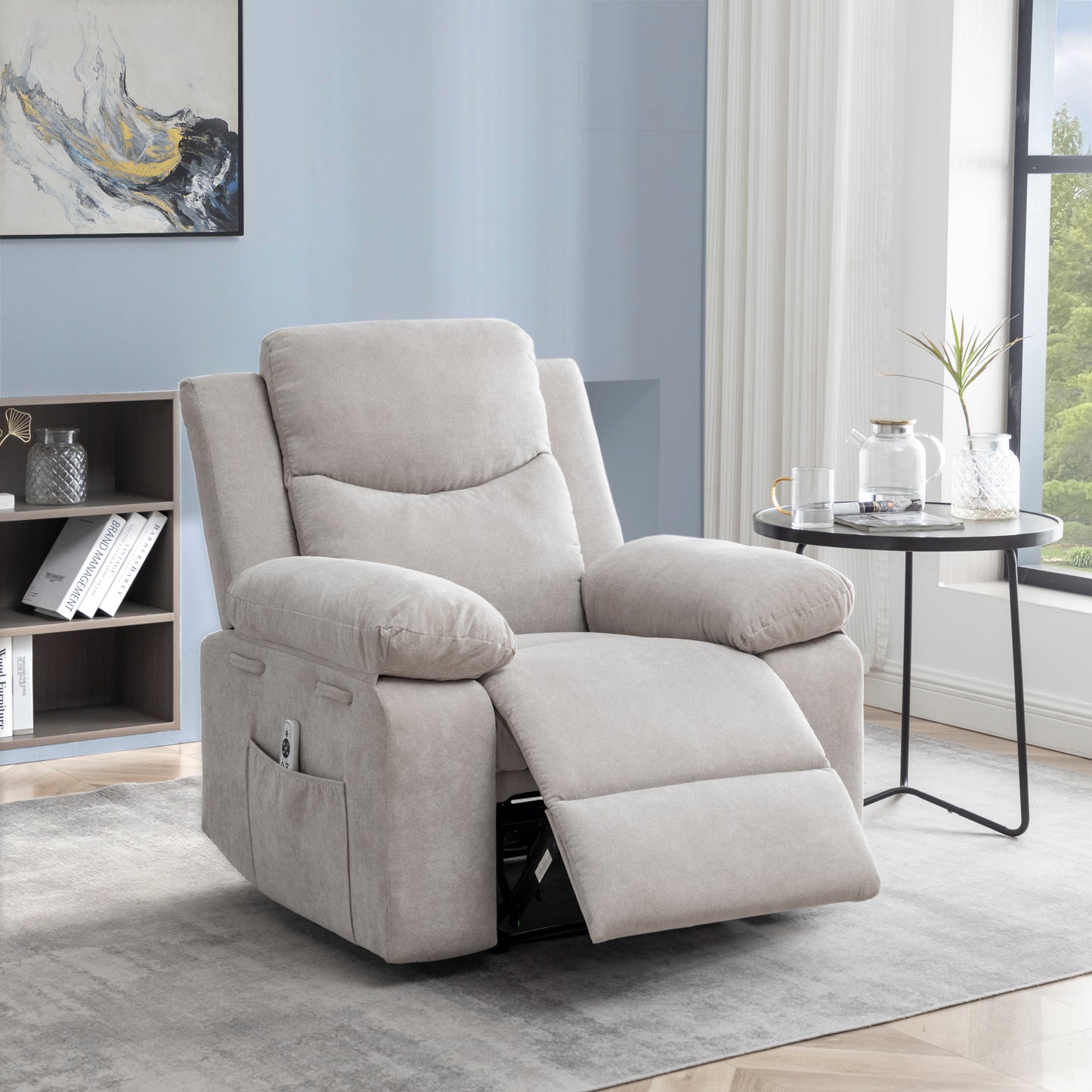 Aether Power Recliner Chair with Adjustable Massage Function - Beige
