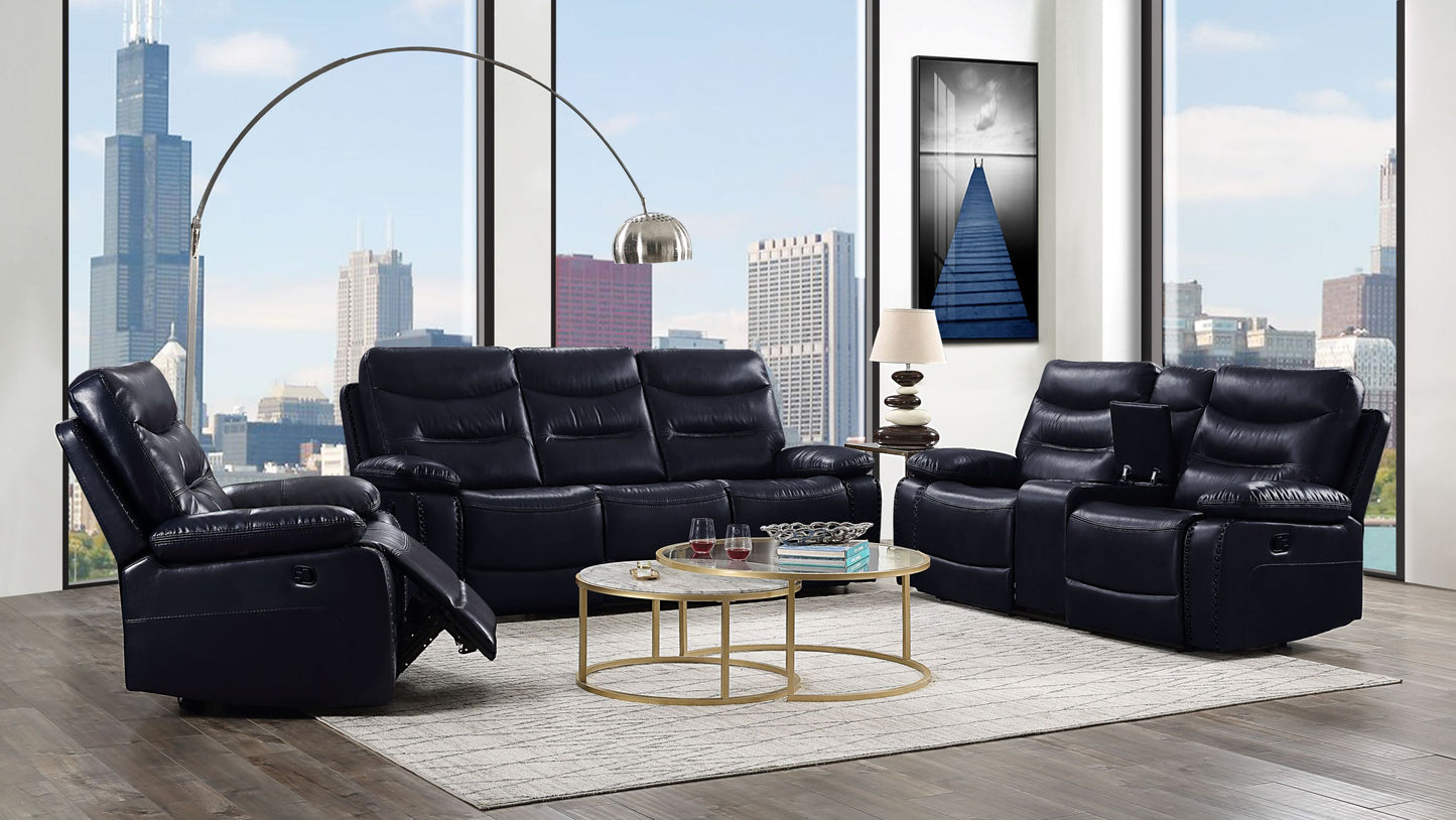 Aashi Loveseat w/Console - Navy