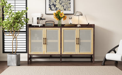 Hana Rattan Doors Sideboard Buffet - Walnut