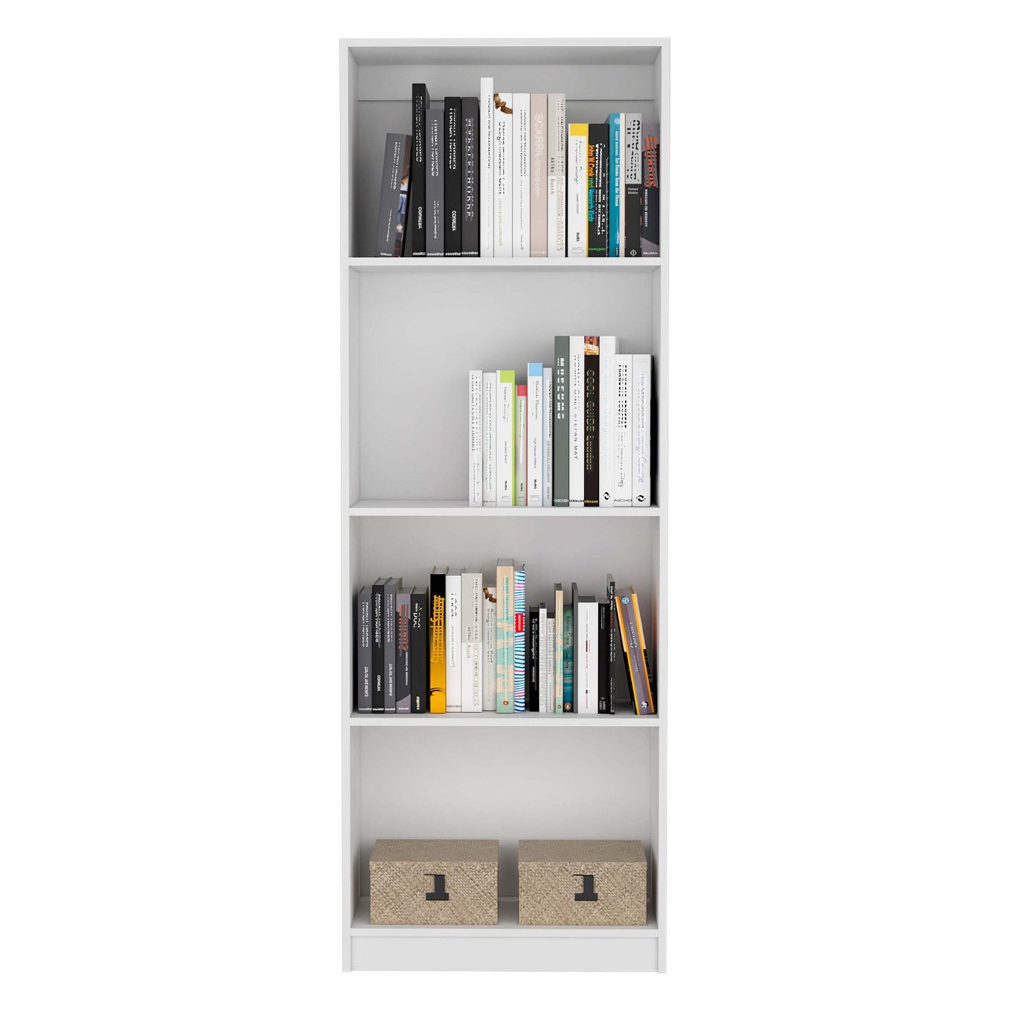 Abo Bookcase Cabinet with 4-Shelf - White
