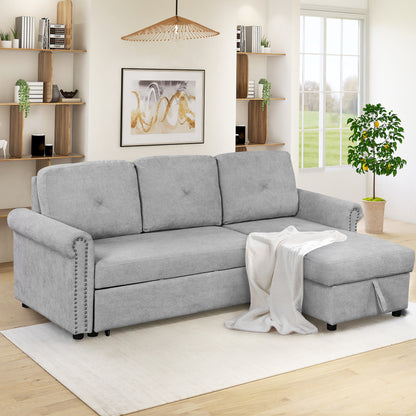 Otto Convertible Sleeper Sofa Bed W Storage - Gray