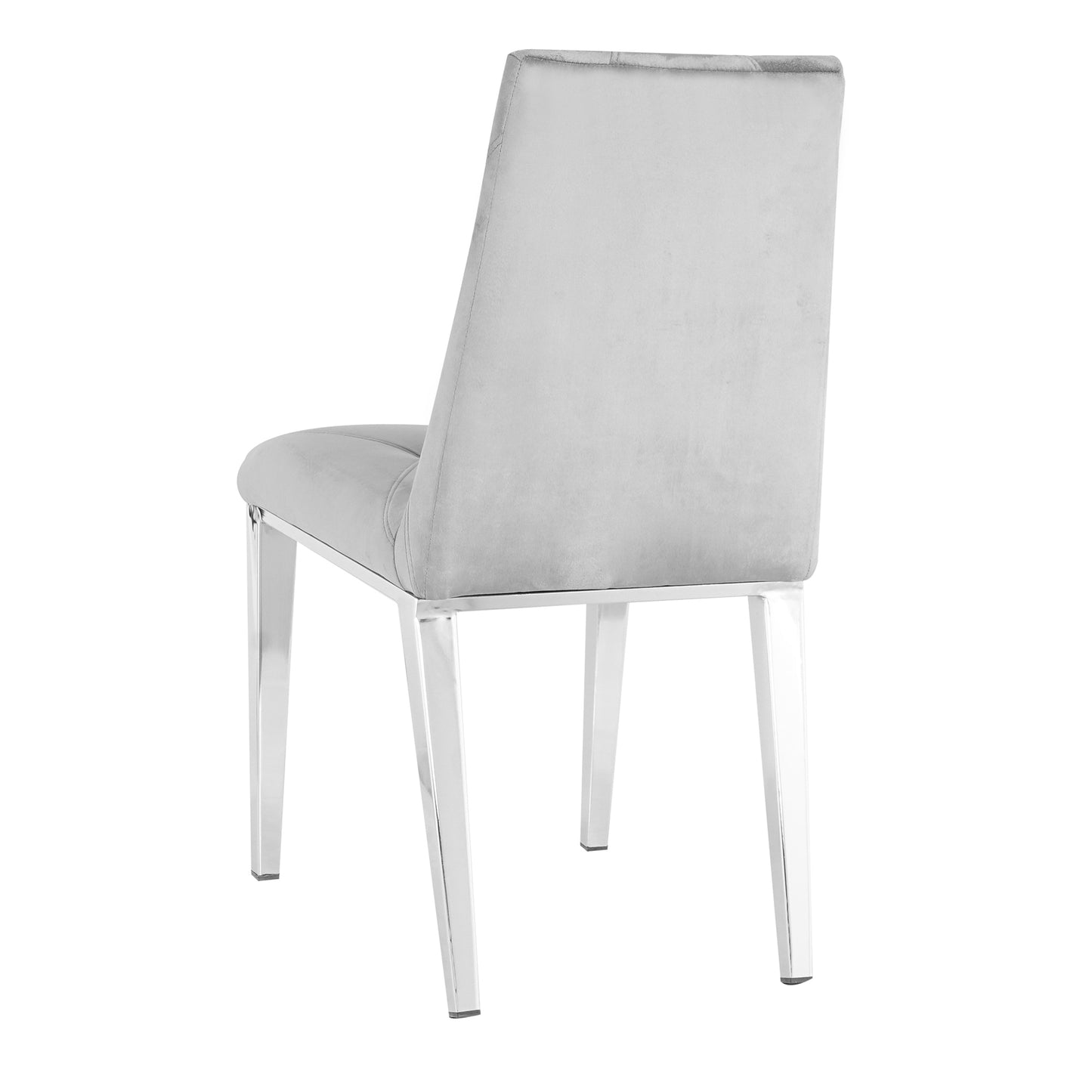 Valerio Velvet Dining Chairs with Chrome Leg (Set of 2) - Dark Gray