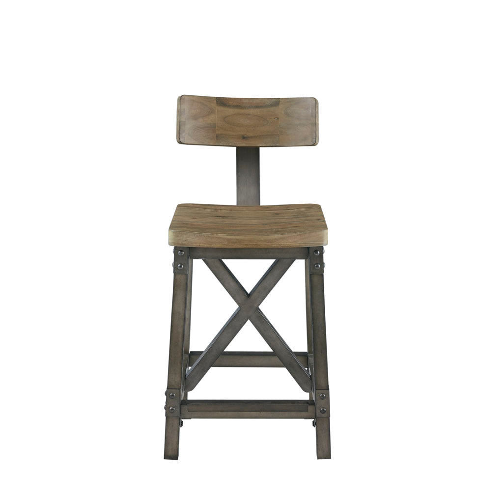 Lancaster Counter Stool with Back Rest - Oak