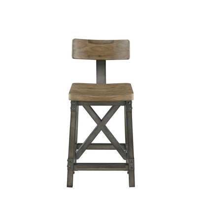 Lancaster Counter Stool with Back Rest - Oak