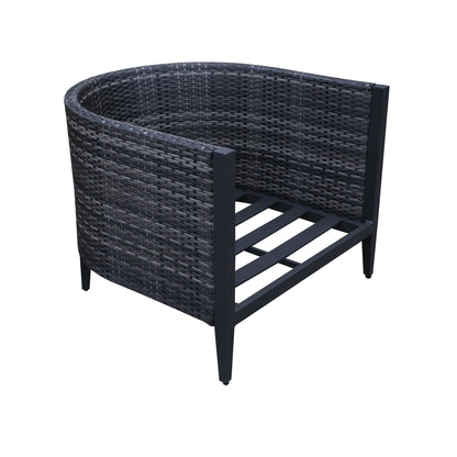 Gabar Outdoor Wicker Sofa Chair with Cushion (Set of 2)