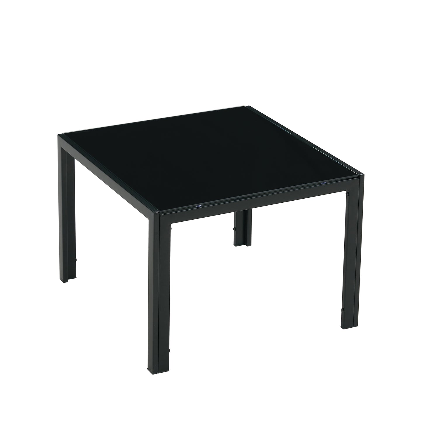 Glass Square Coffee Table Set of 2 - Black