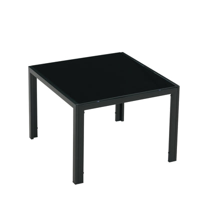 Glass Square Coffee Table Set of 2 - Black