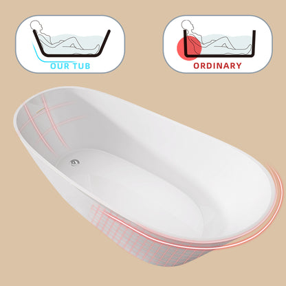 Cavi 67" Acrylic Freestanding Soaking Bathtub  - Gloss White