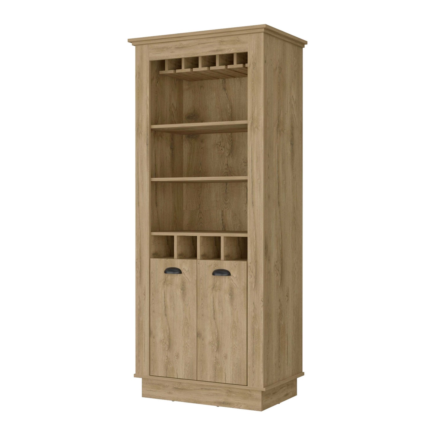 Tyler 4-Built In Wine Rack Bar Cabinet - Macadamia