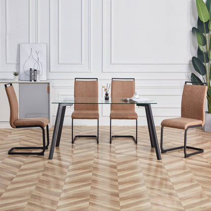 Alida Dining Chairs Metal Leg (Set of 4) - Brown