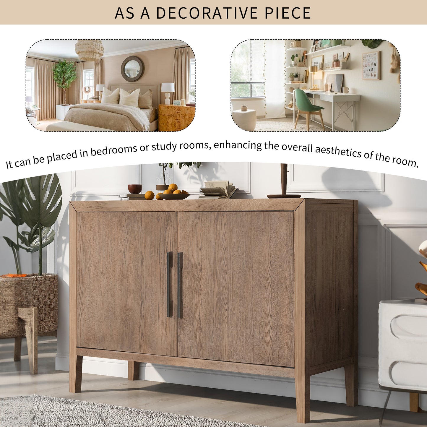 Otto Sideboard Accent Cabinet - Beige