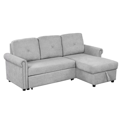 Otto Convertible Sleeper Sofa Bed W Storage - Gray