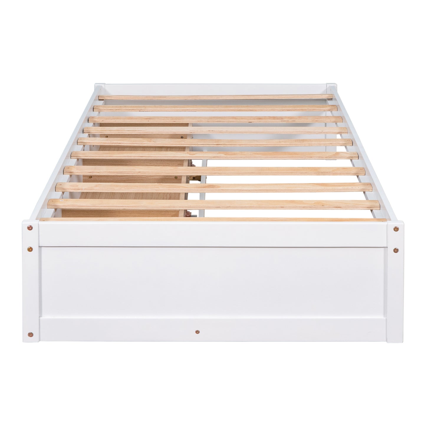 Oris Twin Size Wood Platform Bed - White