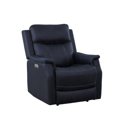 Clean Contemporary Dual-Power Recliner - Blue