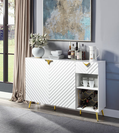 Gaines High Gloss Finish Sideboard Buffet - White