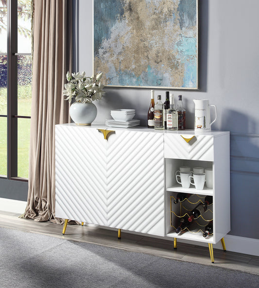 Gaines High Gloss Finish Sideboard Buffet - White
