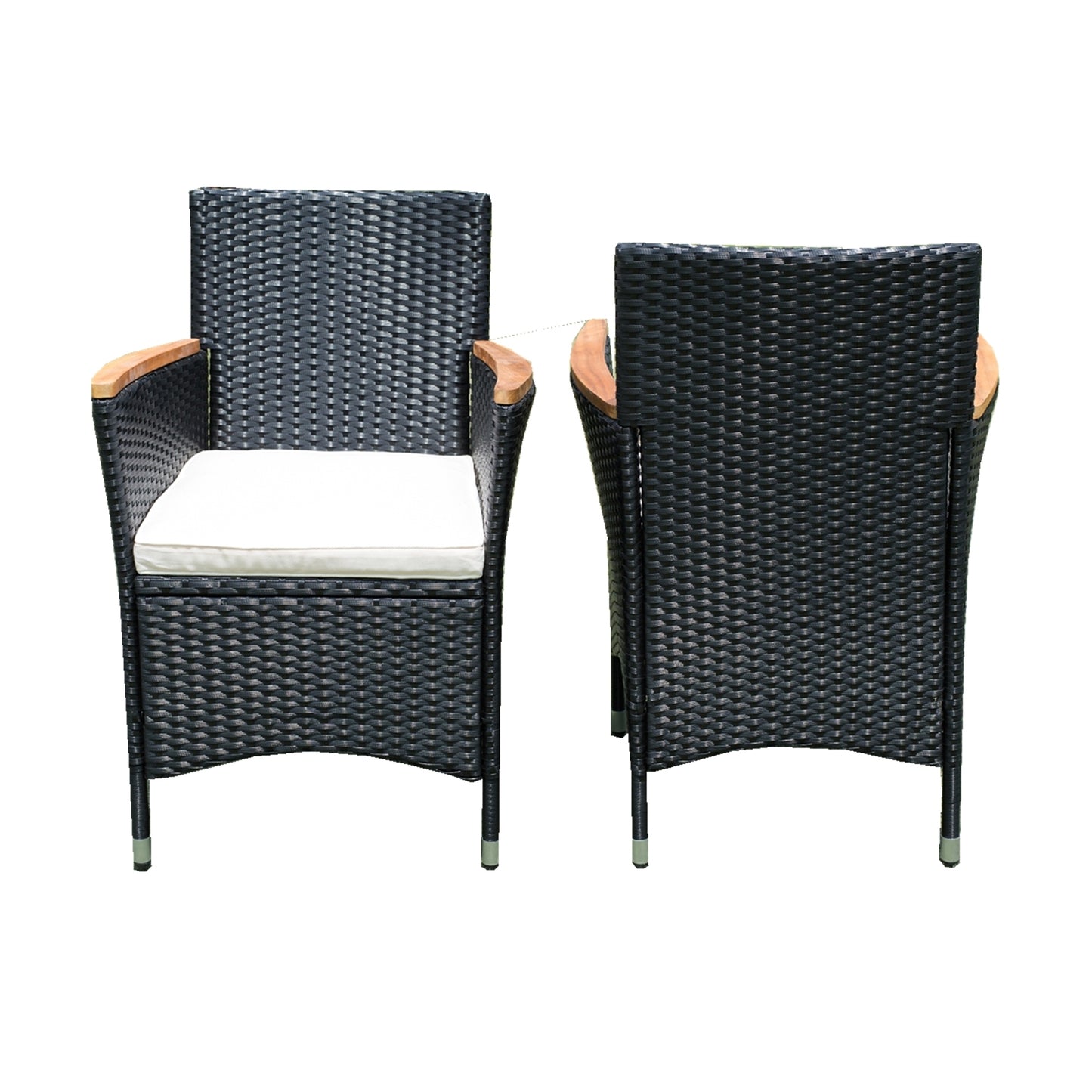 Shavon 7 Pc Outdoor Patio Wicker Dining Sett - Black