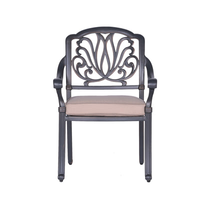 Savanna Patio Outdoor Aluminum Dining Armchair  (Set of 2) - Desert Sand