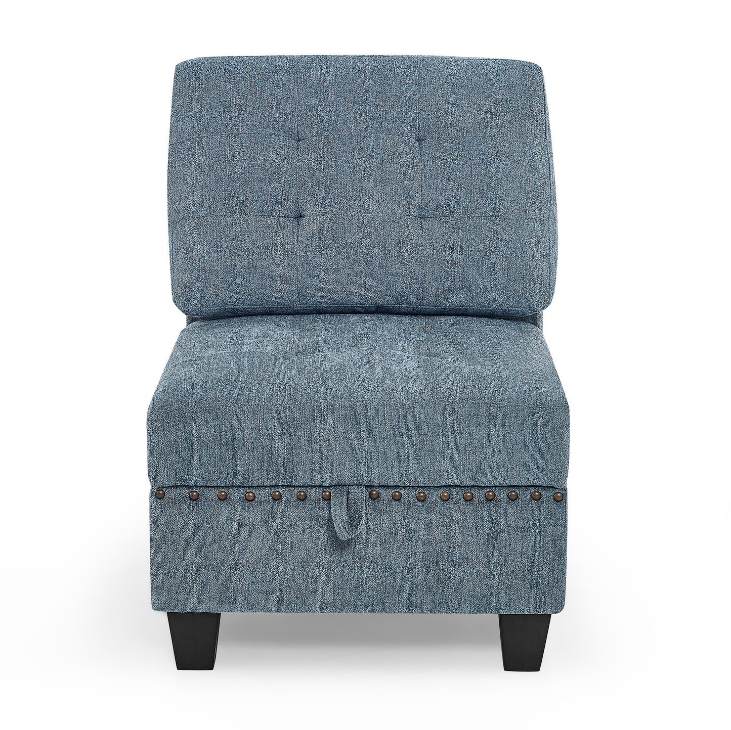 Molly Modular Sectional Sofa Four Single Chair and Two Corner - Navy Blue