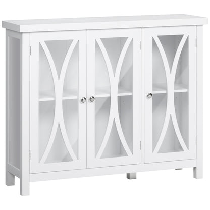 Arc Pattern Sideboard Buffet - White