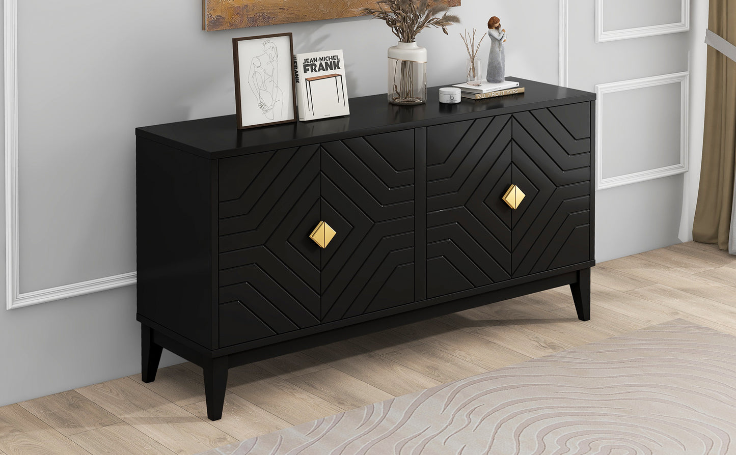 Dalton 4-Door Sideboard Buffet - Black