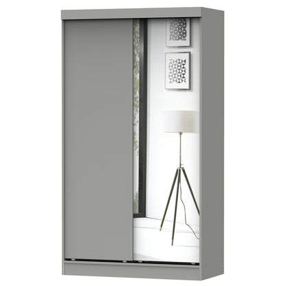 Go Green Woods Mirror Wood Double Sliding Door Wardrobe