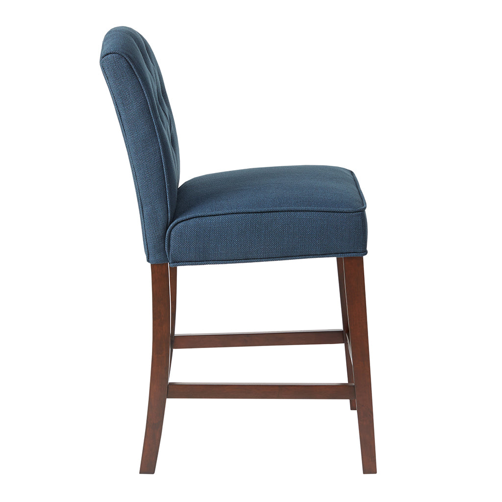 Marian Tufted Counter Stool - Navy Blue
