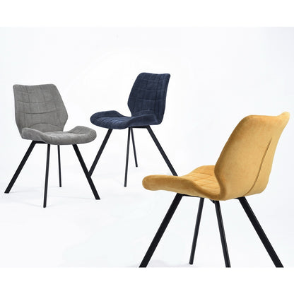 BuBu Fabric Dining Chairs (Set of 2) - Gray