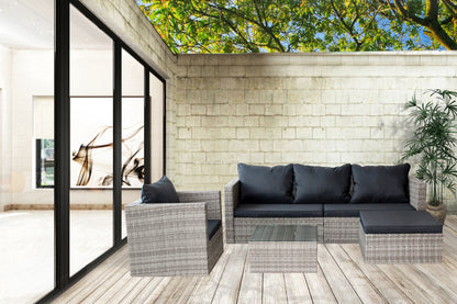 Durham 4 Pc Outdoor Patio Sectional Sofa Set - Gray