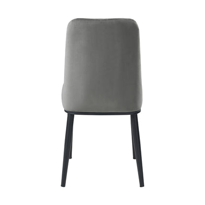 Nolan Velvet Dining Chair (Set of 2)- Gray