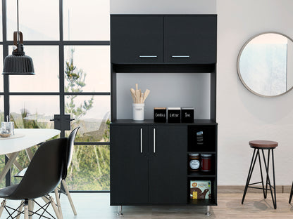 Bayshore 3-Shelf Pantry Cabinet - Black
