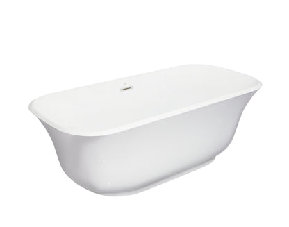 Hydra Acrylic Alcove Freestanding Soaking Bathtub - White