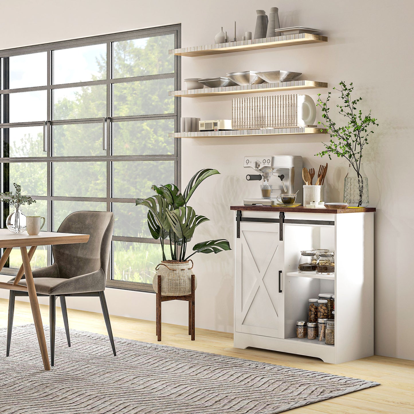 Arredo Farmhouse Sideboard Buffet - White