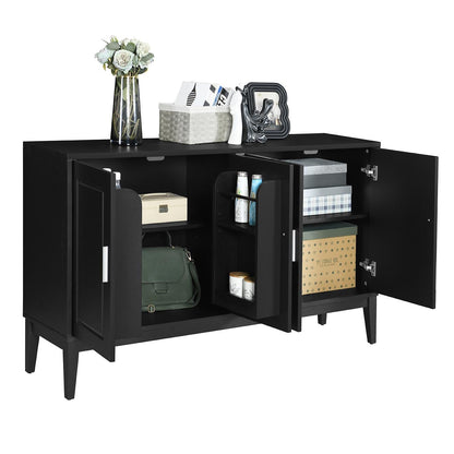 Sonia 4-Door Sideboard Buffet - Black